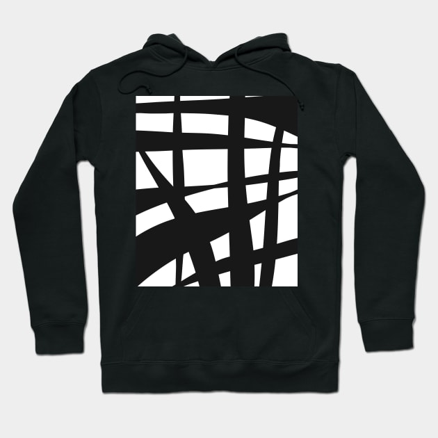 Abstract, Mono, Black and White, Ink, Stripes Hoodie by OneThreeSix